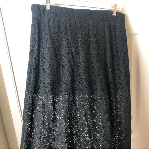 VOLCOM EUC Black Lace Boho Maxi Skirt - Size Large 14 - Picture 5 of 13